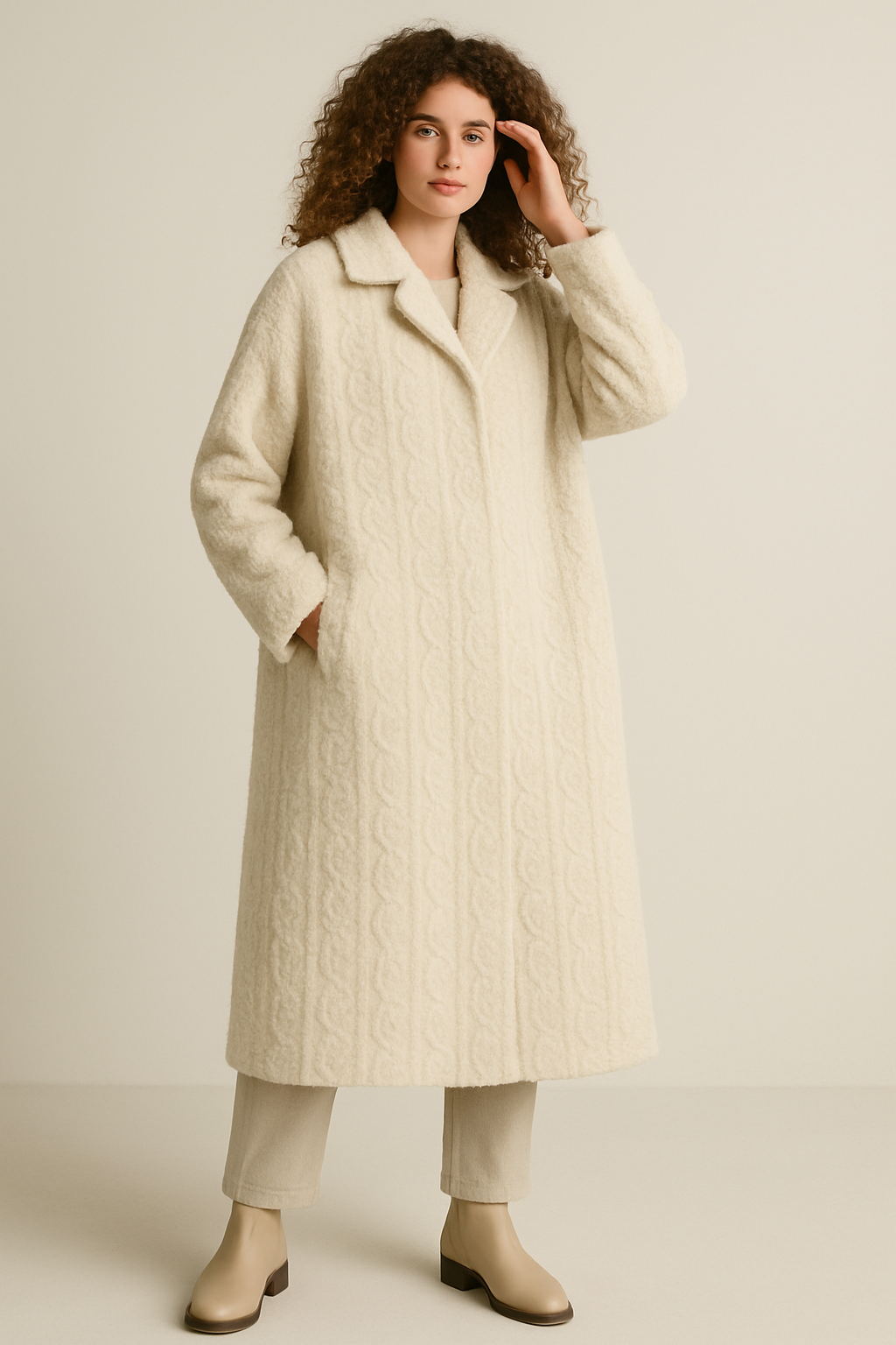 Plush Casual Women's Long Coat