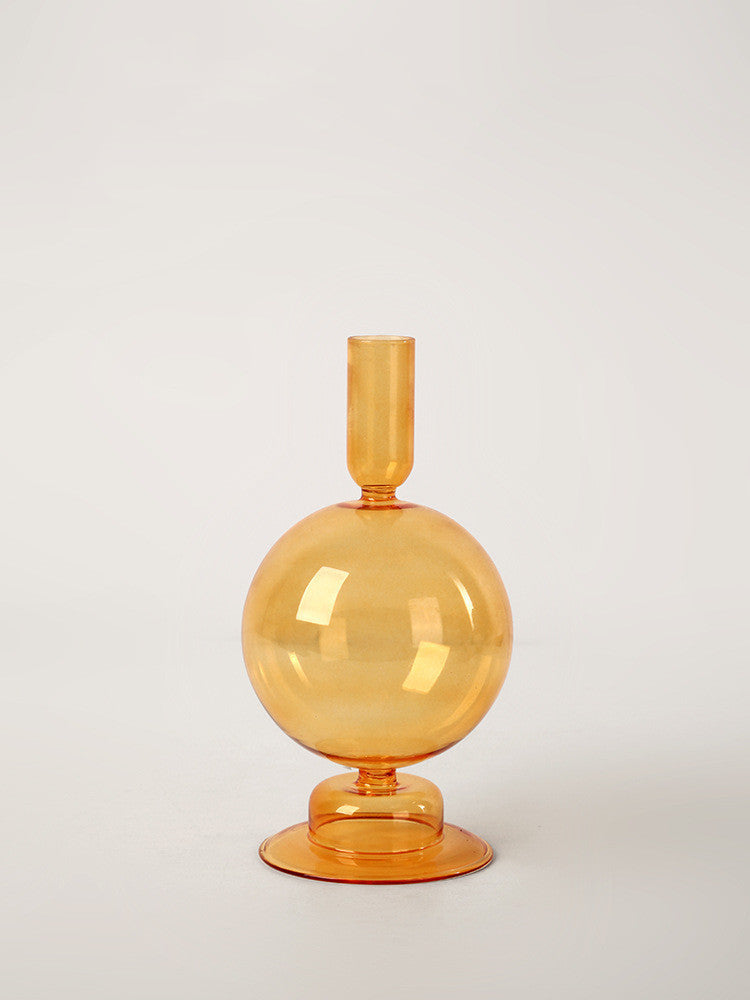 Coloured Glass Candle Holder for Home Interior Decoration