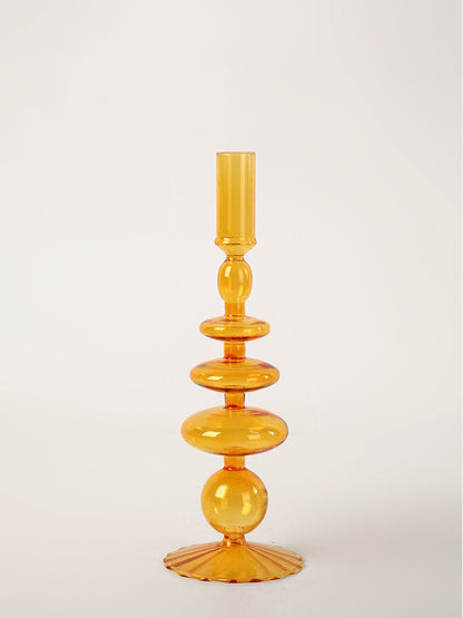 Coloured Glass Candle Holder for Home Interior Decoration