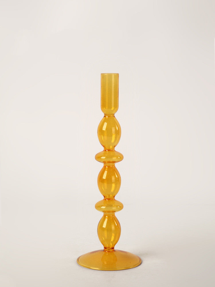Coloured Glass Candle Holder for Home Interior Decoration