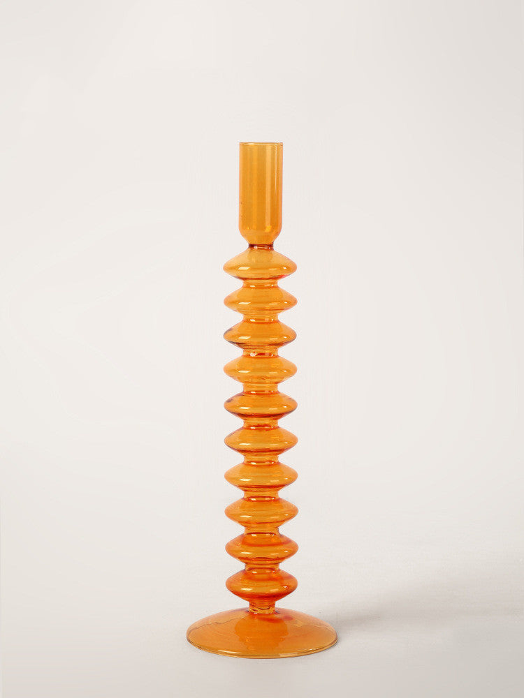 Coloured Glass Candle Holder for Home Interior Decoration