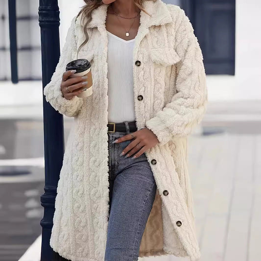 Plush Casual Long Women's Coat