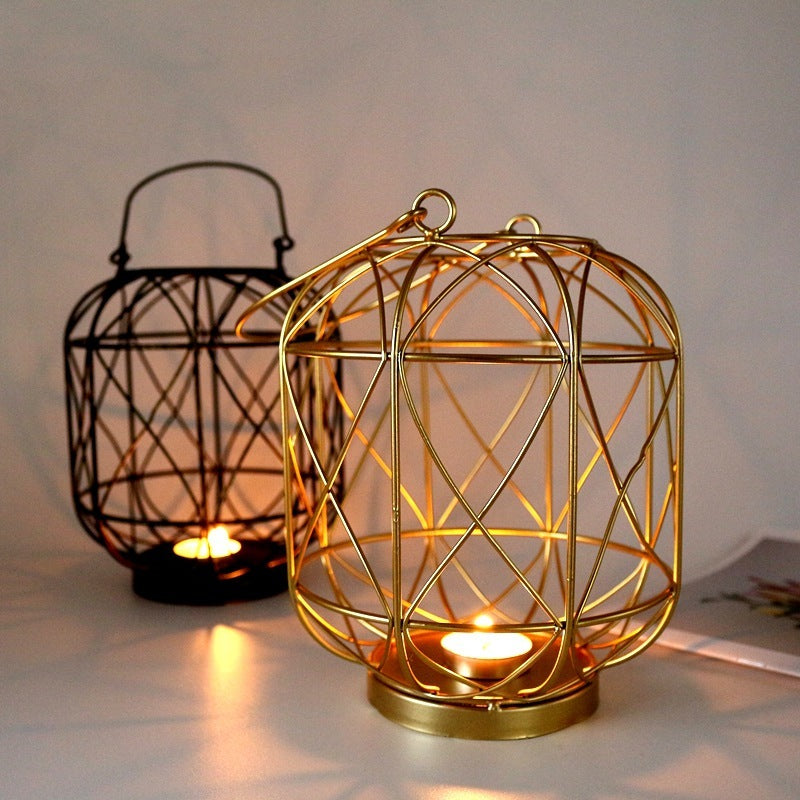 Metal Cage Candle Holder for Interior Decoration