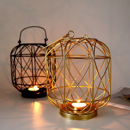 Metal Cage Candle Holder for Interior Decoration
