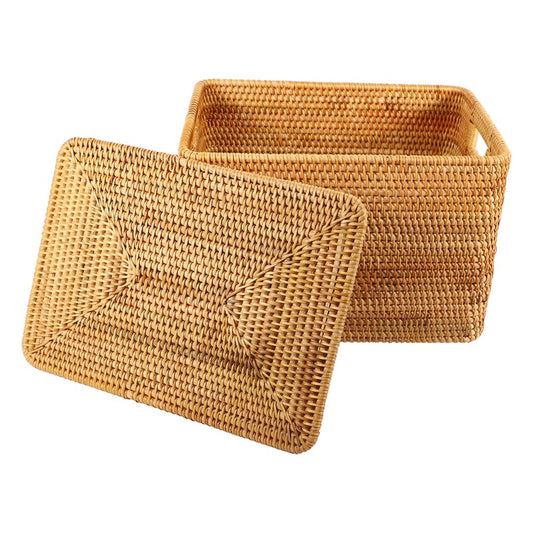 Rattan Storage Basket for Decorative Interior Organization