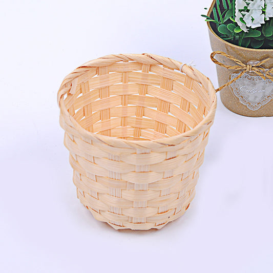 Small Bamboo Storage Basket for Household Interior Organization