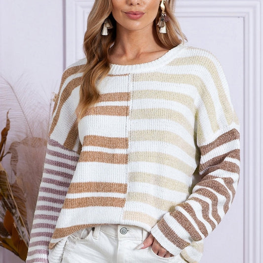 Striped Print Women's Sweater