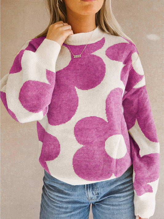 Contrast Color Women's Sweater